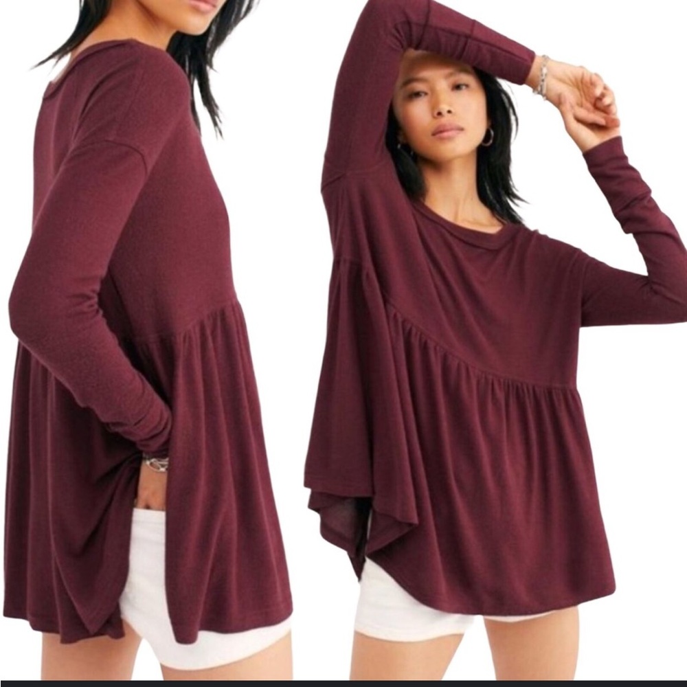 Free People Forever Your Girlfriend Garnet Empress Top Large - Picture 1 of 3